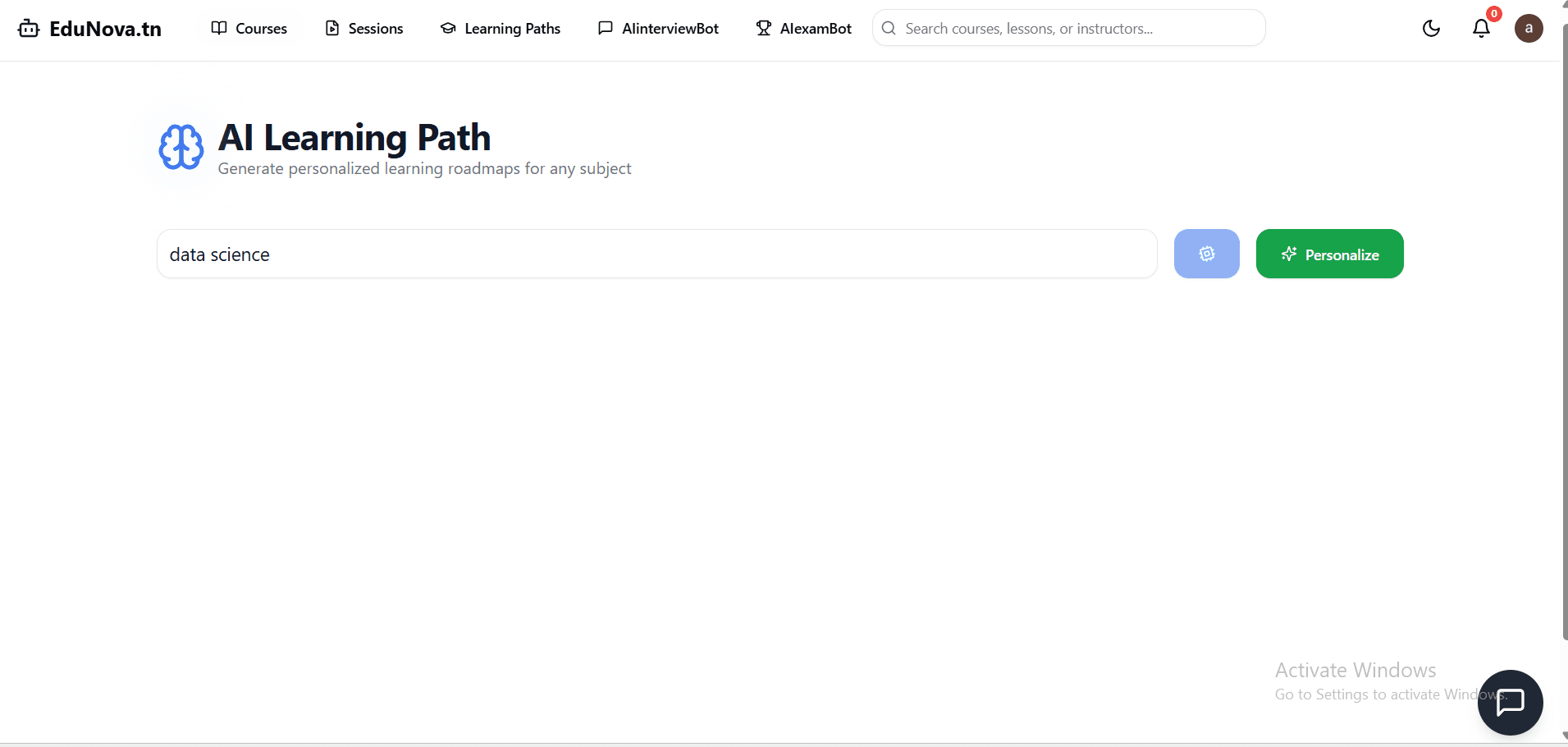 EduNova — LMS with AI & WebSocket interface view 3