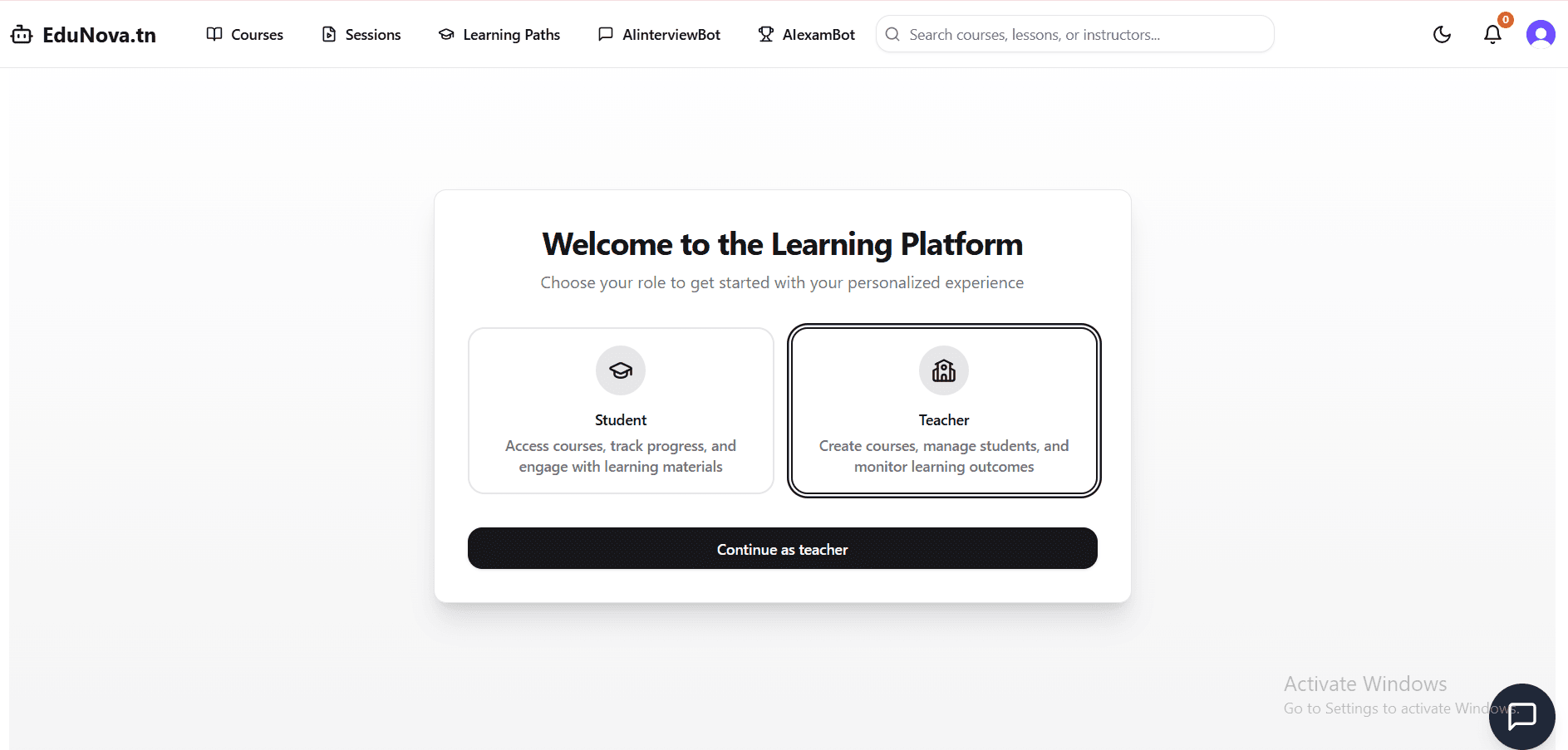 EduNova — LMS with AI & WebSocket interface view 4