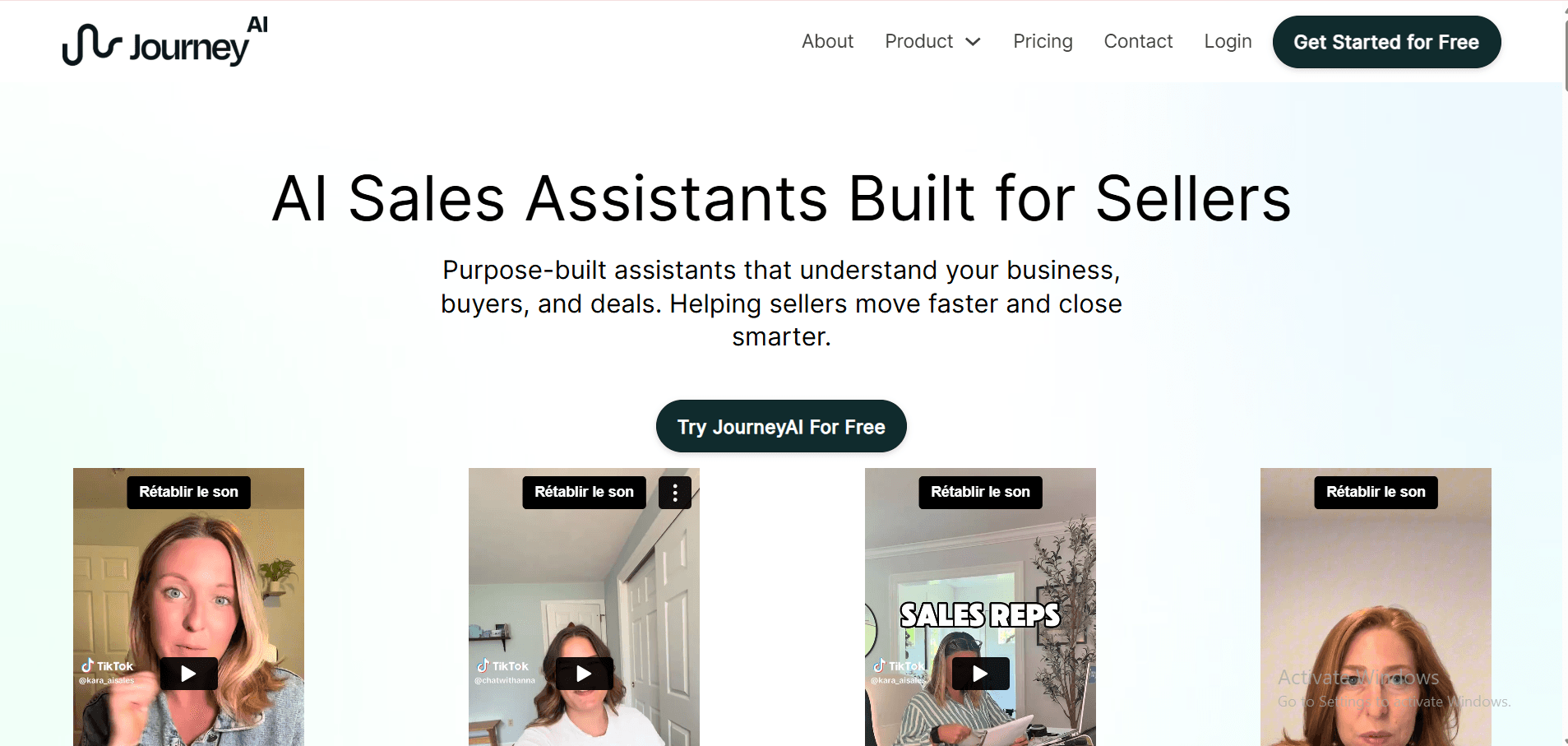 JourneyAI — AI Sales Assistant Platform interface view 1