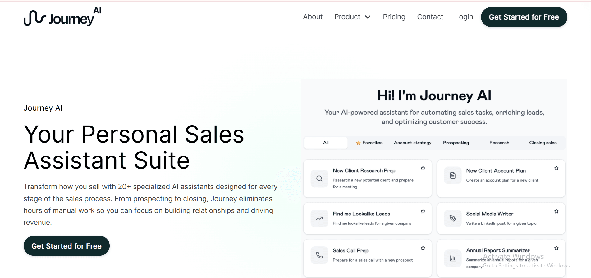 JourneyAI — AI Sales Assistant Platform interface view 3