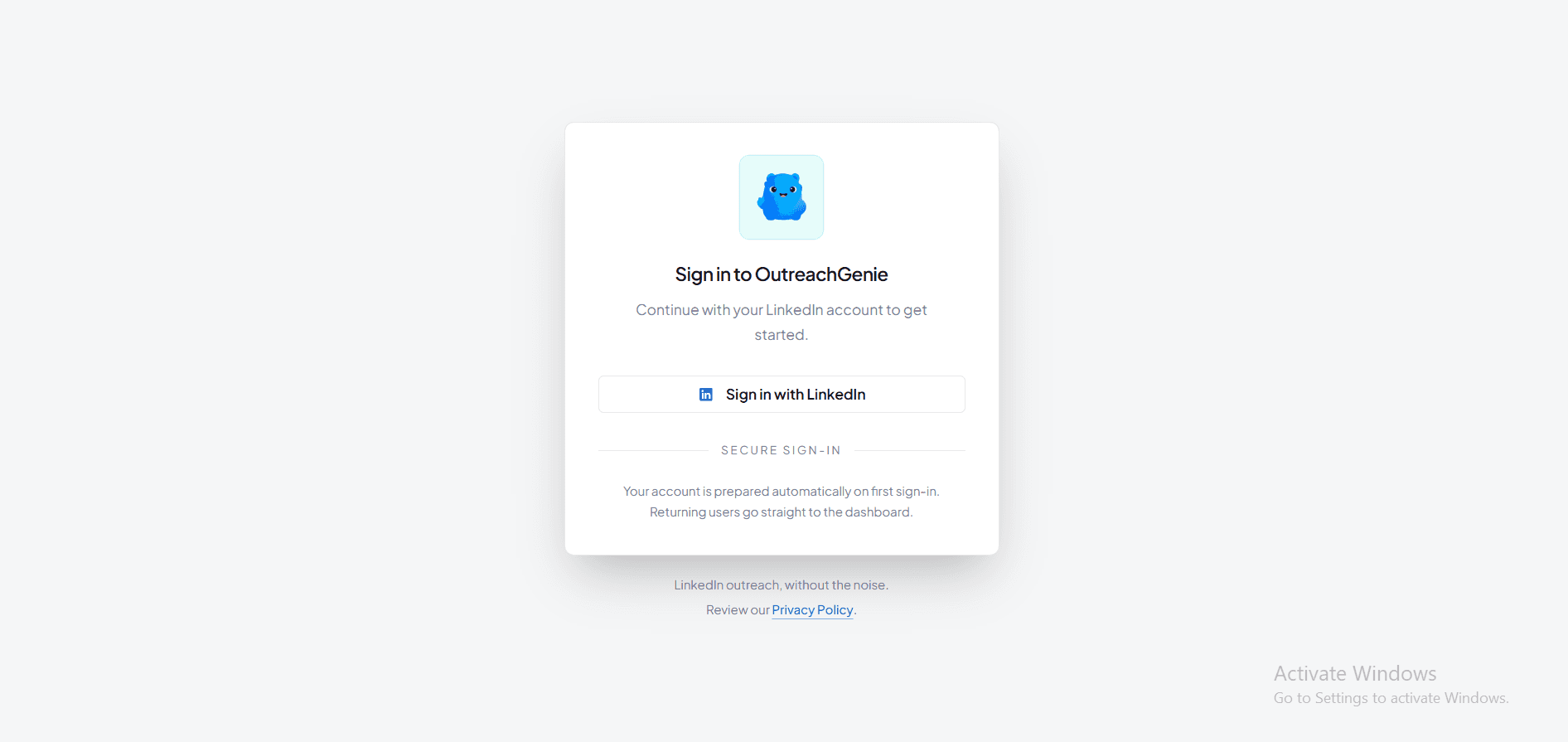 Outreach Genie — LinkedIn Outbound SaaS interface view 2