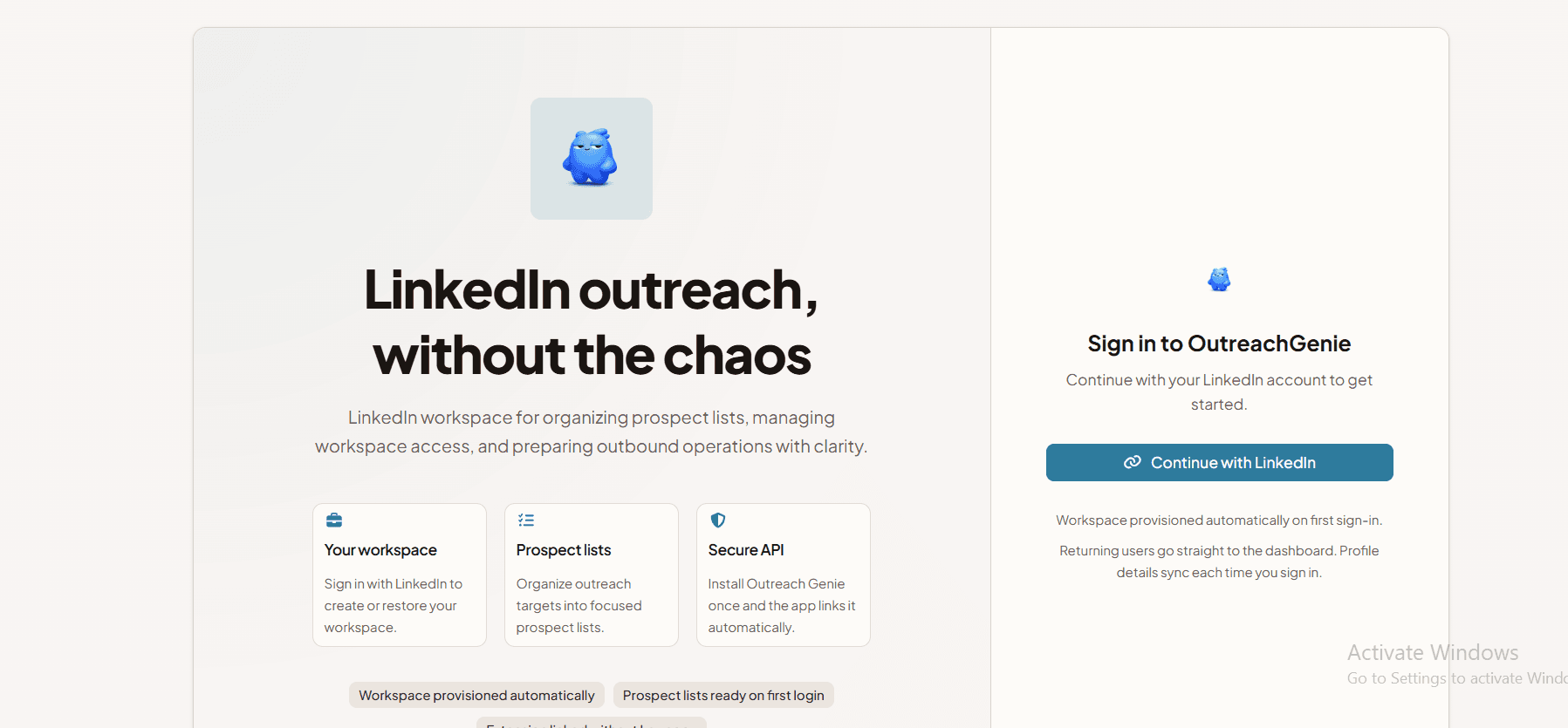 Outreach Genie — LinkedIn Outbound SaaS