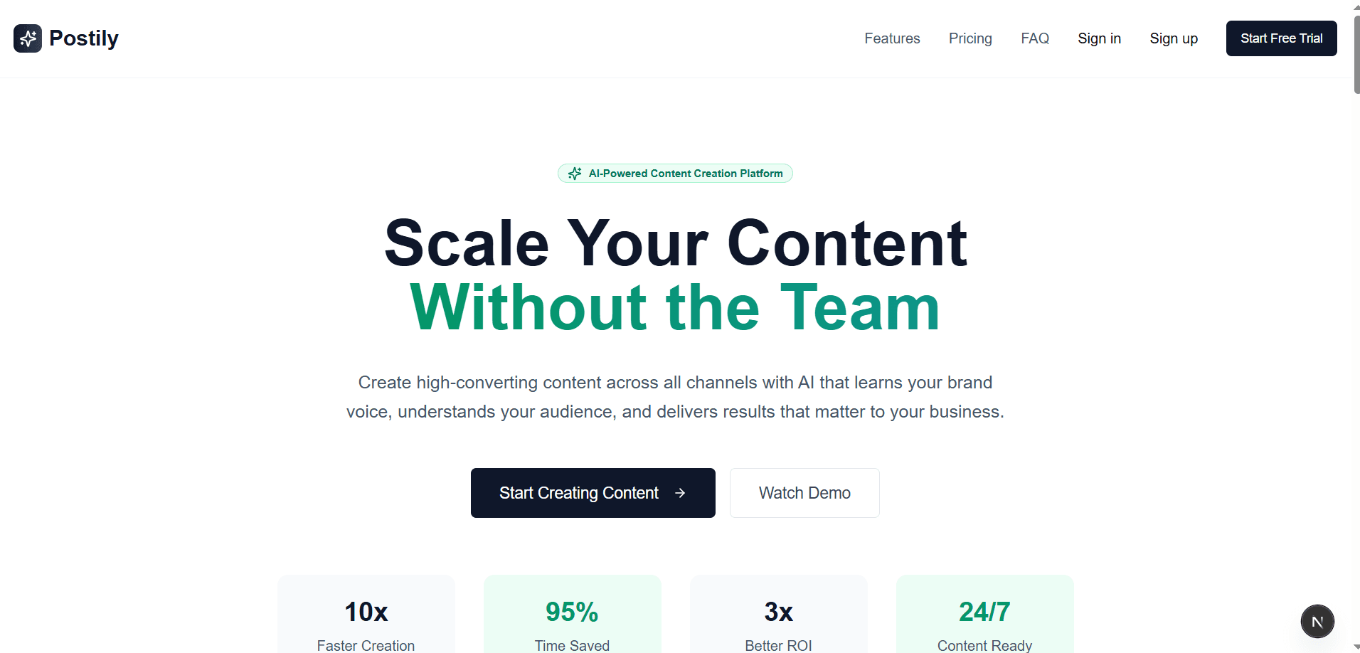 Postily – AI Social Media Platform