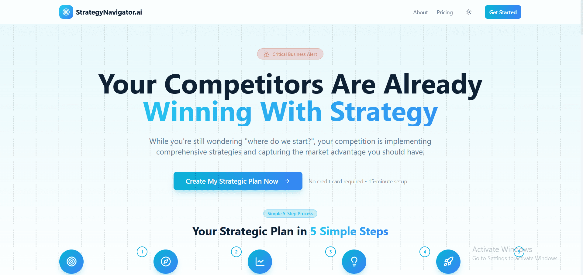 Strategy Navigator — AI SaaS Platform interface view 1