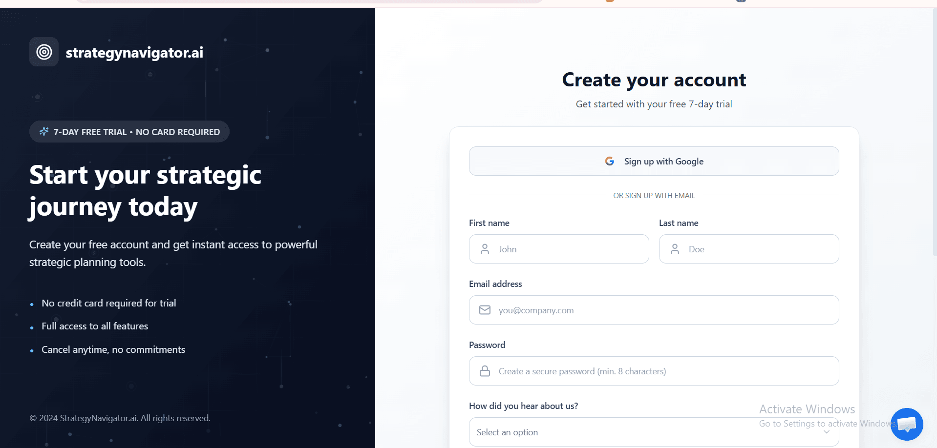 Strategy Navigator — AI SaaS Platform interface view 2