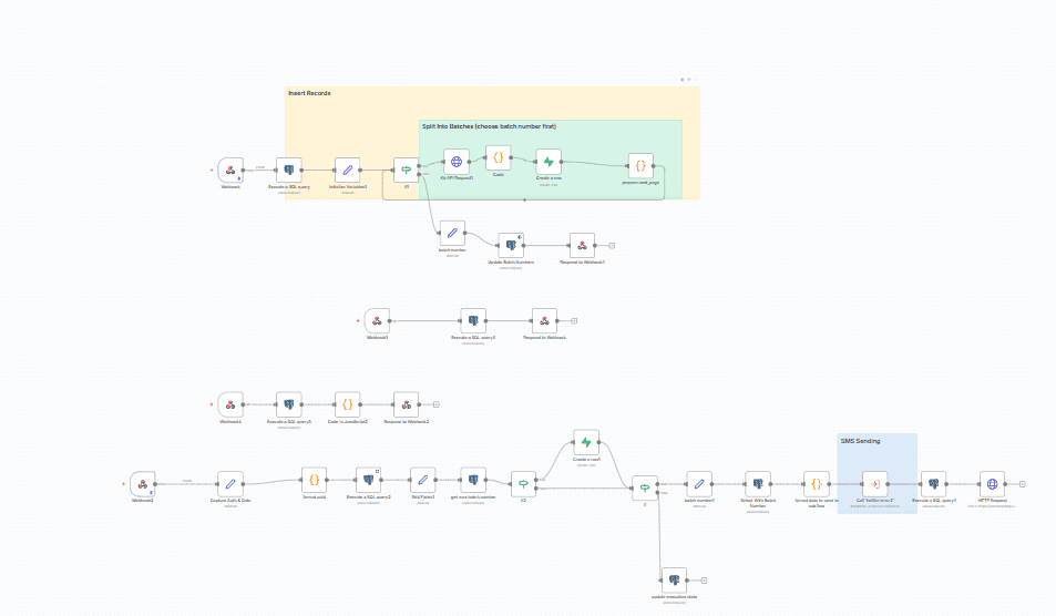 Tonic SMS Automation System interface view 2