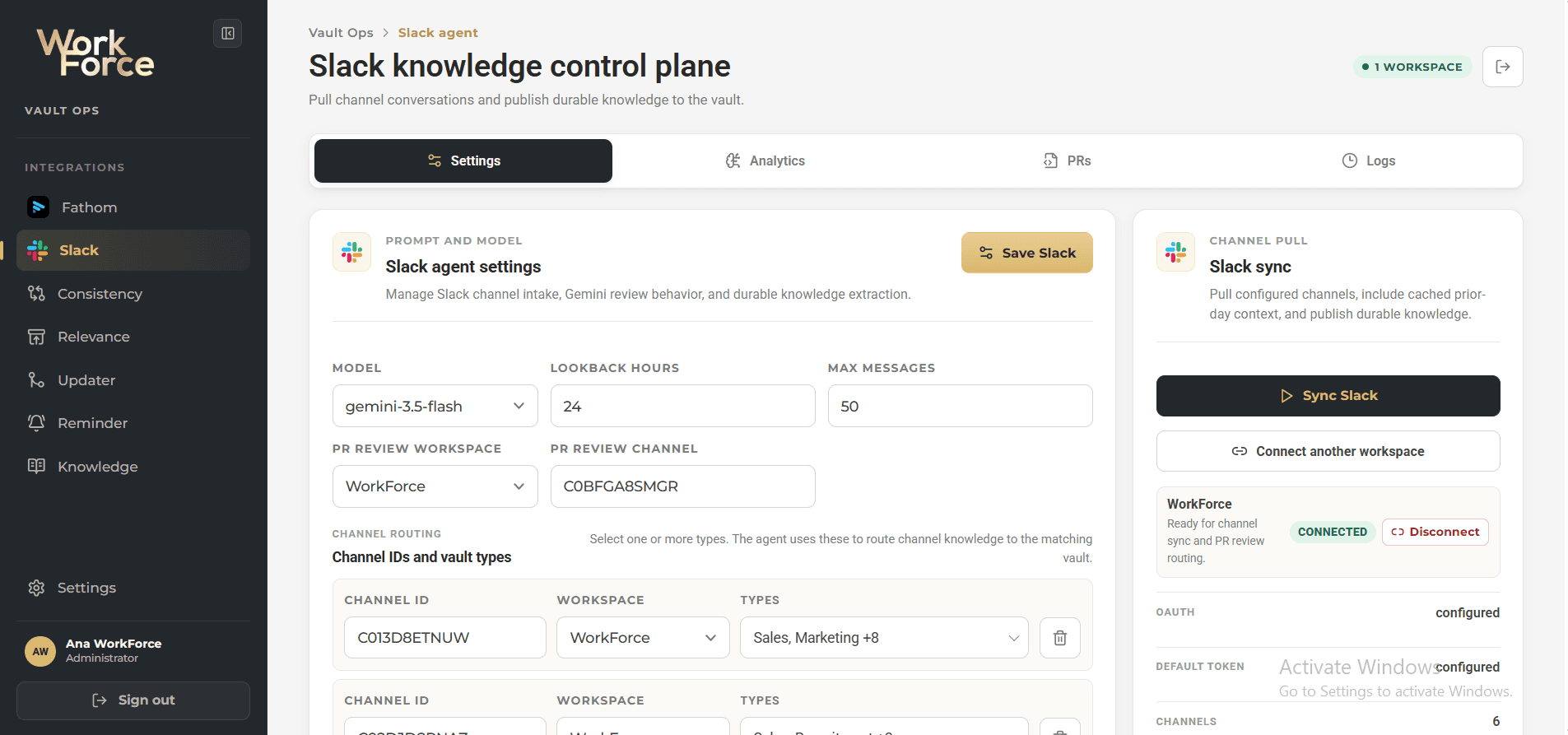 Workforce Second Brain Automation Layer interface view 2