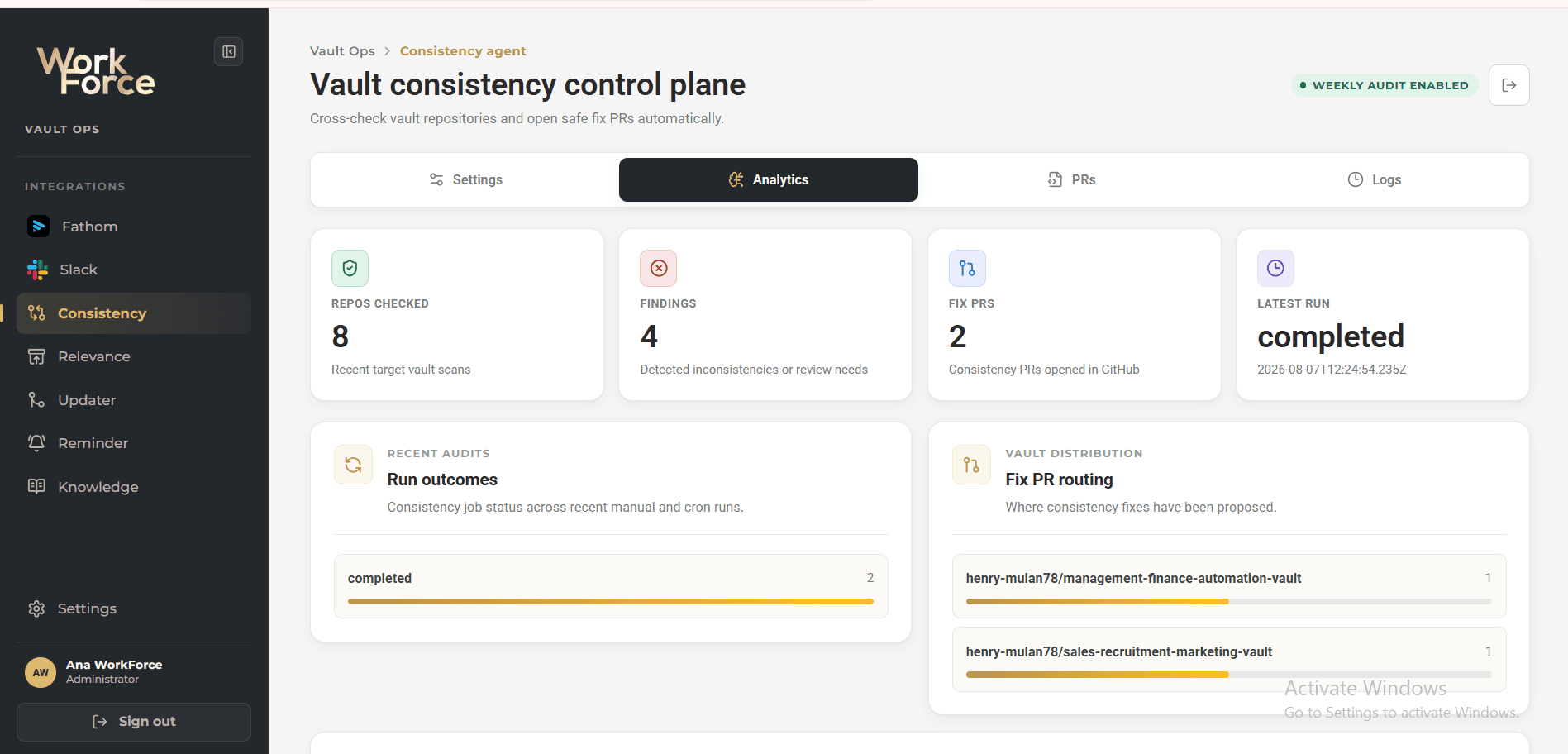Workforce Second Brain Automation Layer interface view 4