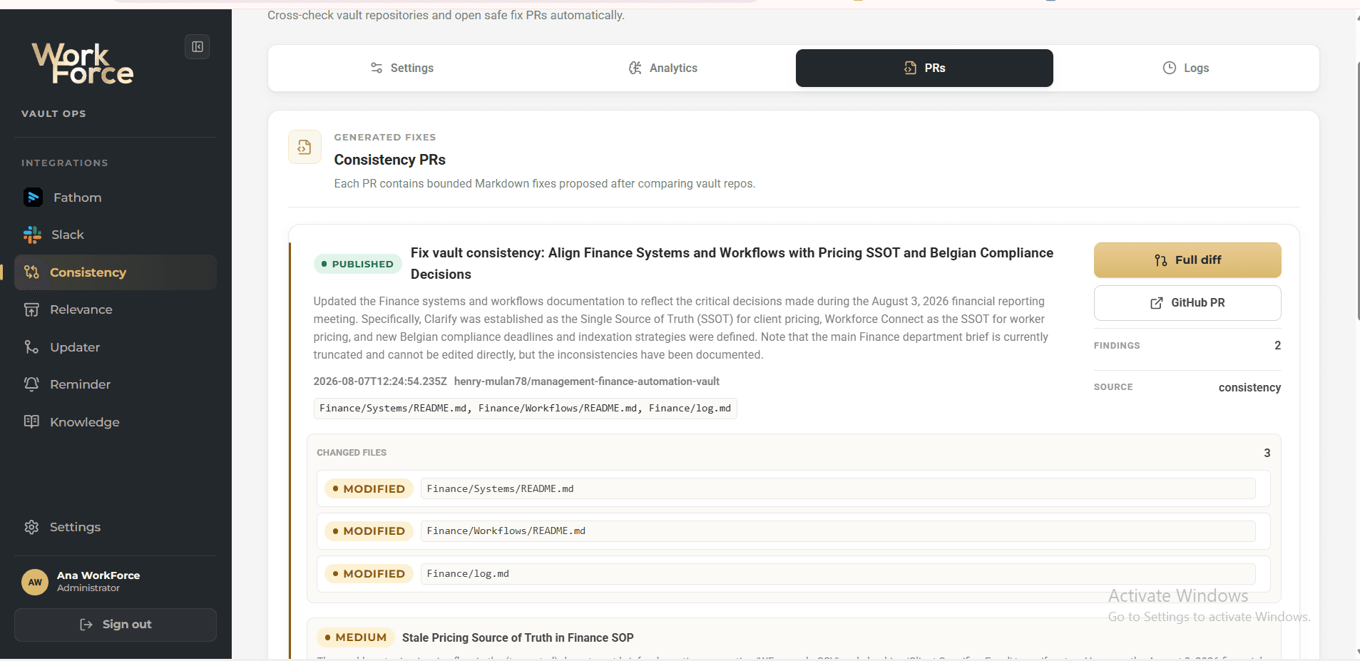 Workforce Second Brain Automation Layer interface view 5